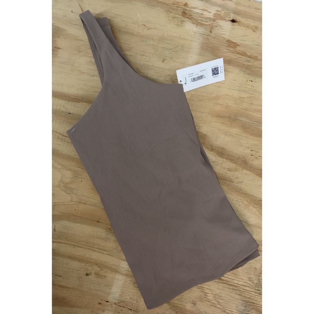 New Spanx® Contour Ribbed 2-In-1 Tank Medium Driftwood Built In Bra Scoop Neck